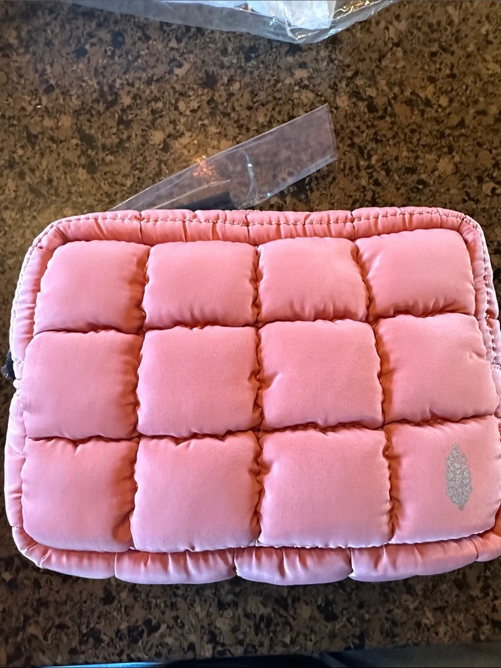 Free People Quilted Mini Case in Light Pink Ballet Slipper NWT